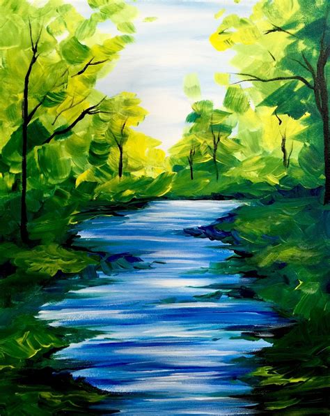 easy acrylic paintings of nature